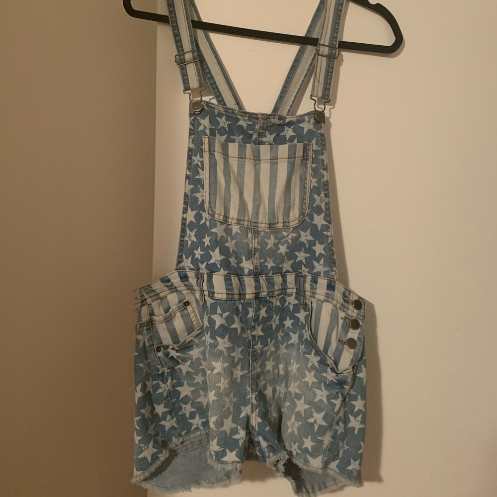 Stars and Stripes short overalls
